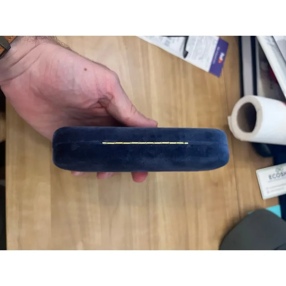 Gucci Navy Blue Velvet Sunglasses Case Red Interior Authentic